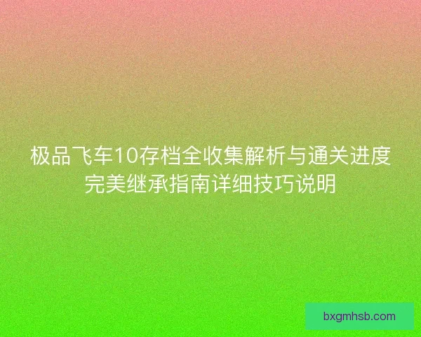 极品飞车10存档全收集解析与通关进度完美继承指南详细技巧说明