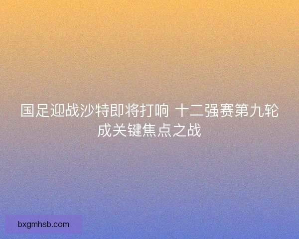 国足迎战沙特即将打响 十二强赛第九轮成关键焦点之战